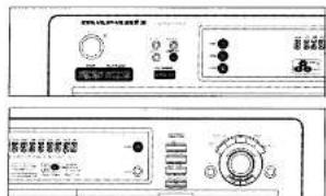 Scanned image of two industrial control panel labels with Chinese text and icons