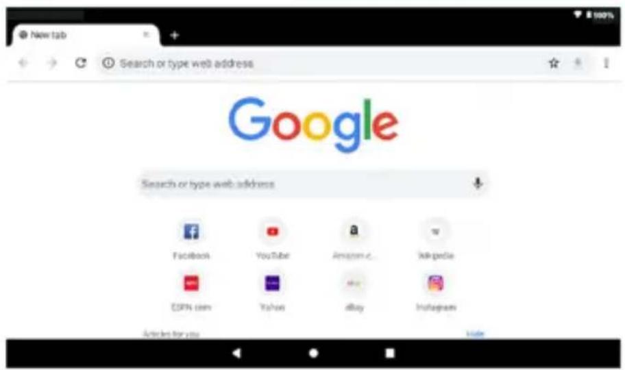 Google Search or type web address Facebook YouTube Amazon Wikipedia ESPN.com Yahoo eBay Instagram