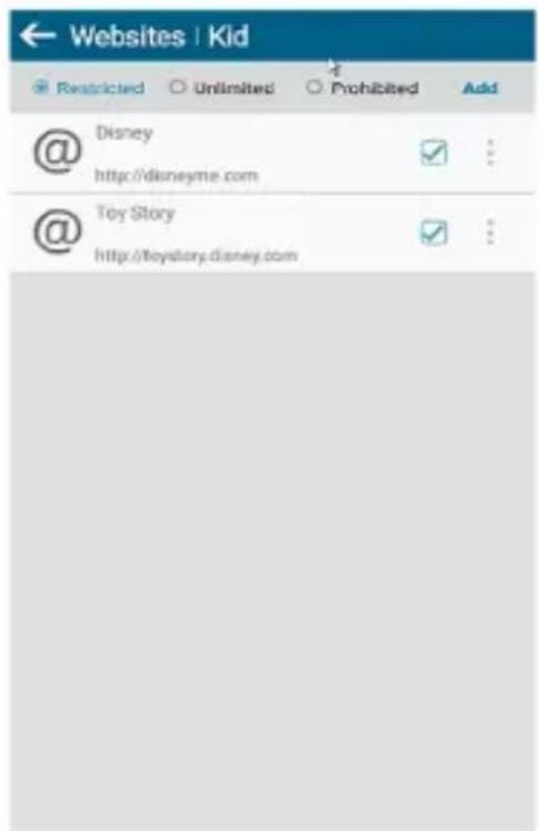 Websites | Kid Restricted Unlimited Prohibited Add @ Disney http://dieneyme.com Toy Story http://toystory.disney.com