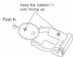 Keep the battery(+) side facing up Push In