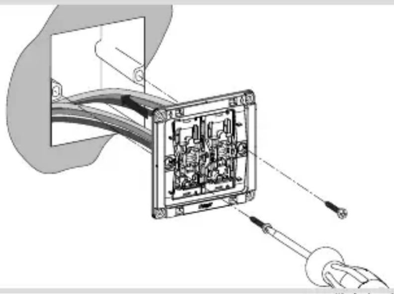 HAGER WGCXHDCNB - Installing the device into the wall box - 1