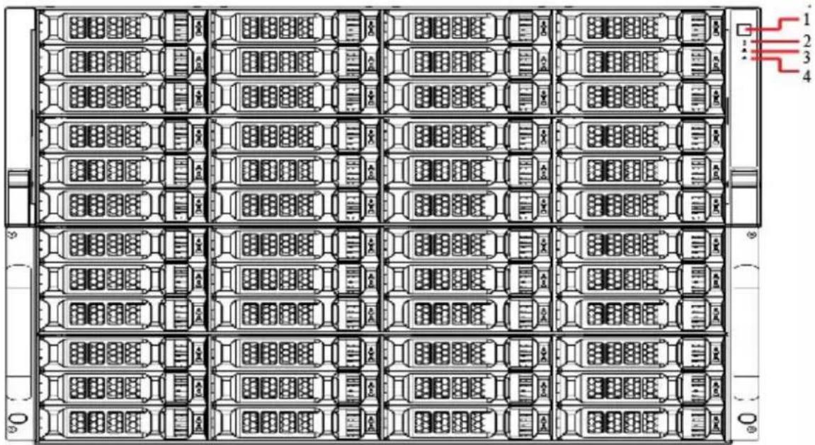 Technical diagram of a multi-chamber server rack with labeled ports and internal compartments