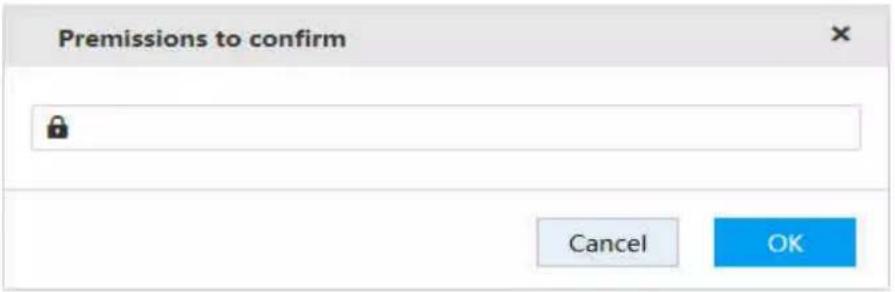Premissions to confirm Cancel OK