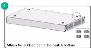 Attach the rubber feet to the switch bottom
