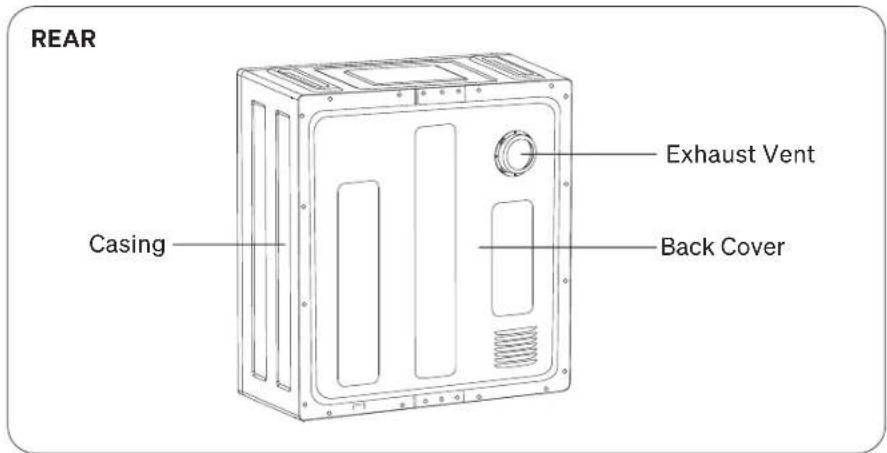 REAR Casing Exhaust Vent Back Cover