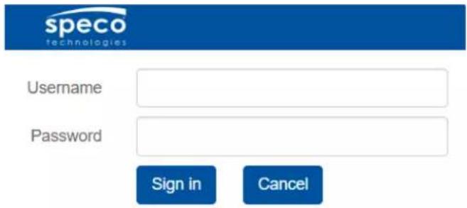 speco technologies Username Password Sign in Cancel