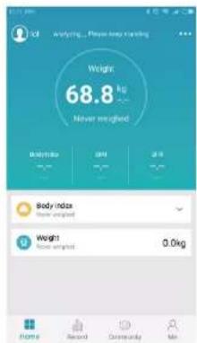 Weight 68.8 kg Never weighed Body index Weight 0.0kg