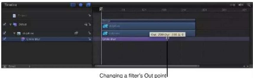 Changing a filter's Out point