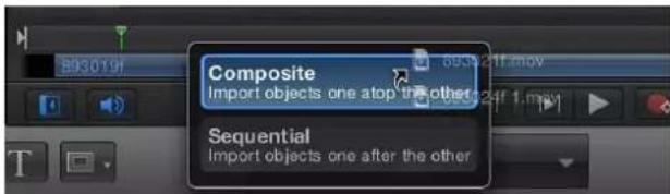 Composite Import objects one atop the other Sequential Import objects one after the other