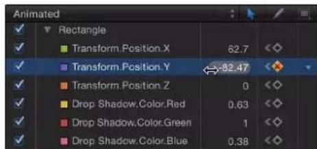 Animated Rectangle Transform.Position.X 62.7 Transform.Position.Y ←82.47 Transform.Position.Z 0 Drop Shadow.Color.Red 0.63 Drop Shadow.Color.Green 1 Drop Shadow.Color.Blue 0.38