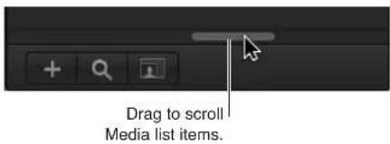 Drag to scroll Media list items.