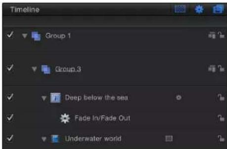 Timeline ✓ Group 1 ✓ Group 3 ✓ Deep below the sea ✓ Fade In/Fade Out ✓ Underwater world