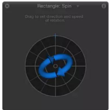 Rectangle: Spin Drag to set direction and speed of rotation.