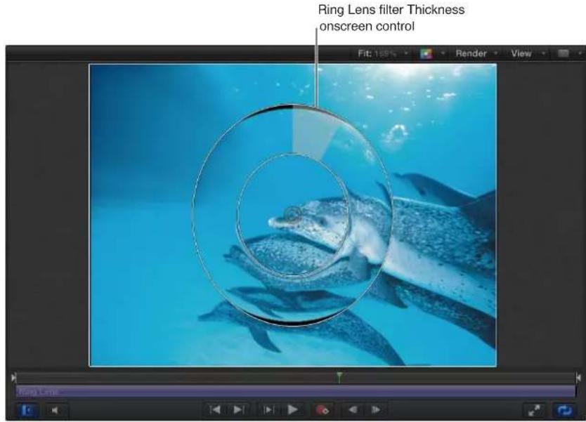 Ring Lens filter Thickness onscreen control Fit: 100% Render View Ring Lens