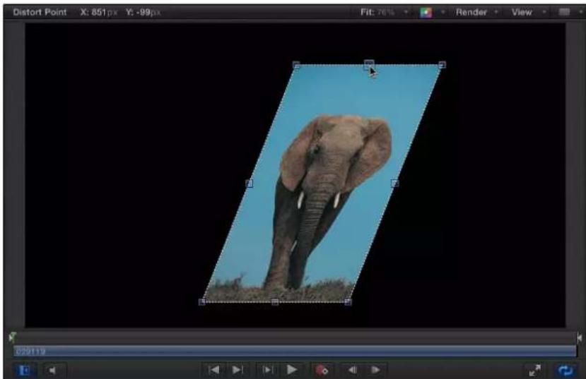 APPLE Motion 5.1 - Shear a layer in the Canvas - 1