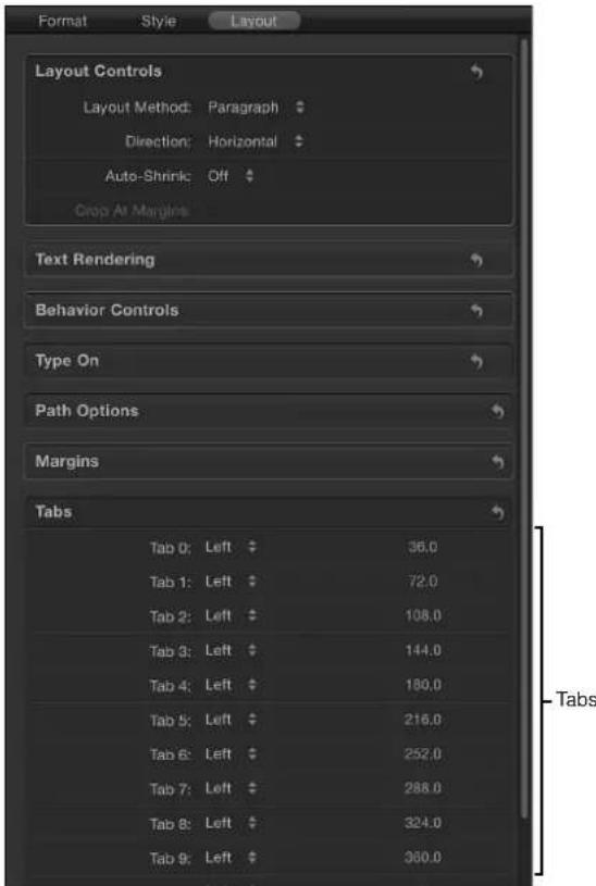 Format Style Layout Layout Controls Layout Method: Paragraph Direction: Horizontal Auto-Shrink: Off Crop At Margins Text Rendering Behavior Controls Type On Path Options Margins Tabs Tab 0: Left Tab 1: Left Tab 2: Left Tab 3: Left Tab 4: Left Tab 5: Left Tab 6: Left Tab 7: Left Tab 8: Left Tab 9: Left 36.0 72.0 108.0 144.0 180.0 216.0 252.0 288.0 324.0 360.0 Tabs