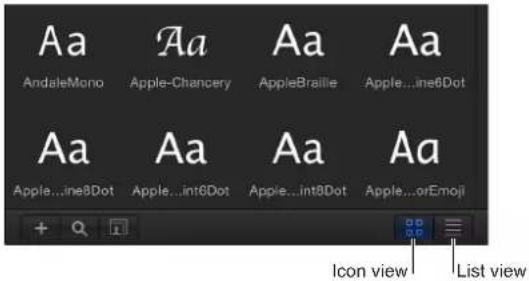 Aa AndaleMono Aa Apple-Chancery Aa AppleBraille Aa Apple...ine6Dot Aa Apple...ine8Dot Aa Apple...int6Dot Aa Apple...int8Dot Aa Apple...orEmoji Icon view List view