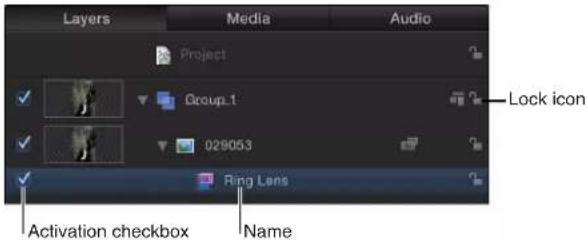 Layers Media Audio Project ✓ Group.1 ✓ 029053 ✓ Ring Lens Activation checkbox Name Lock icon