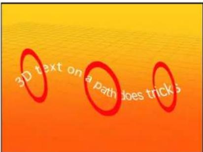 3D text on a path does trick's