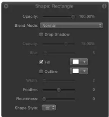 Shape: Rectangle Opacity: 100.00% Blend Mode: Normal Drop Shadow Opacity: 75.00% Blur: 5 Fill Outline Width: 2 Feather: 0 Roundness: 0 Shape Style: