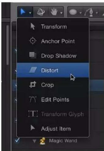 Transform Anchor Point Drop Shadow Distort Crop Edit Points Transform Glyph Adjust Item Magic Wand