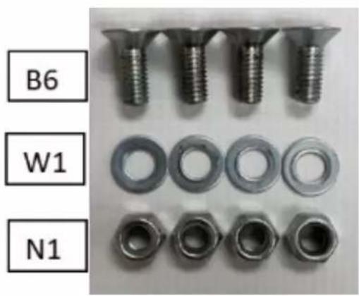 Close-up of metal bolts and hex nuts arranged in a grid (no text or symbols visible)