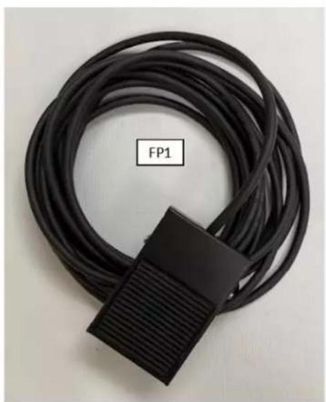 Coiled black cable with a rectangular component labeled FP1, no other text or symbols visible
