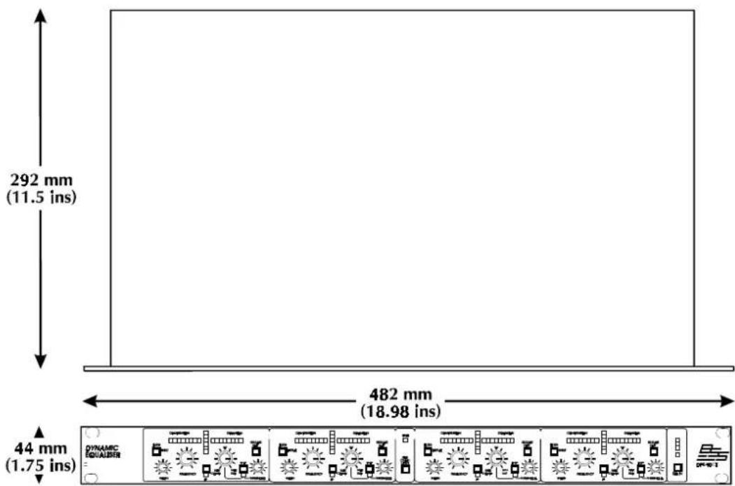 292 mm (11.5 ins) 482 mm (18.98 ins) 44 mm (1.75 ins) DYNAMIC EQUALER