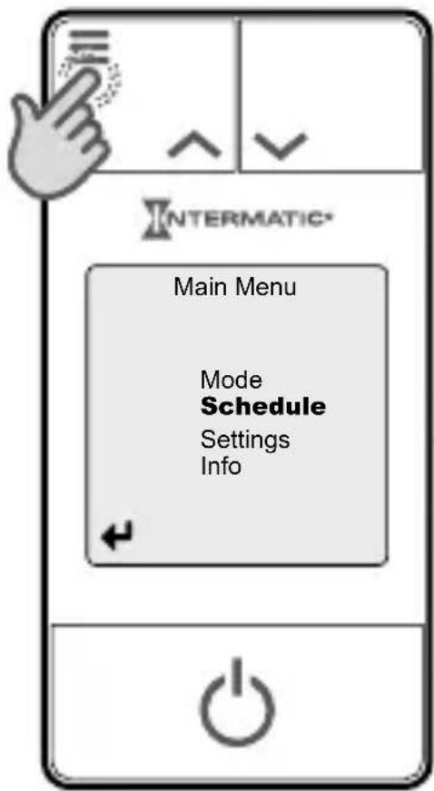 INTERMATIC* Main Menu Mode Schedule Settings Info
