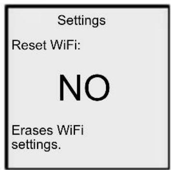 Settings Reset WiFi: NO Erases WiFi settings.