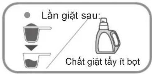 Lần giặt sau: Chất giặt tẩy ít bọt