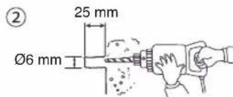 ② 25 mm Ø6 mm