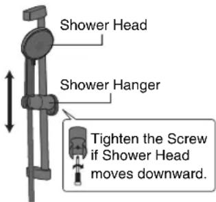 Shower Head Shower Hanger Tighten the Screw if Shower Head moves downward.