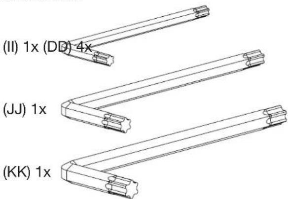 (II) 1x (DD) 4x (JJ) 1x (KK) 1x