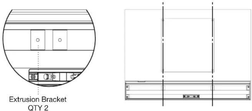 Paradigm Decor 1SC v2 - Remove the tape securing both Extrusion Brackets to the soundbar. - 1