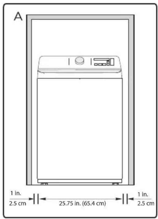 A 1 in. 2.5 cm 25.75 in. (65.4 cm) 1 in. 2.5 cm