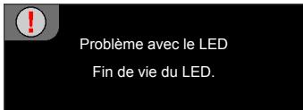 Problème avec le LED Fin de vie du LED.