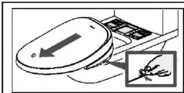 Diagram showing a device with an arrow pointing to a screen, with an inset close-up of a hand holding a cable.