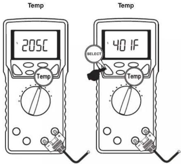 Temp 205°C Temp 40 IF SELECT Temp