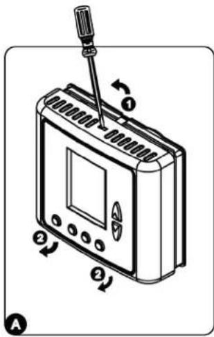 Diagram of a portable electronic device with labeled parts and directional arrows indicating rotation or adjustment.