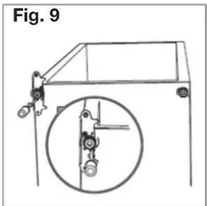 Technical line drawing of a vehicle frame with an inset showing a mechanical component (no text or symbols)
