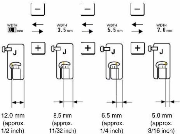 WIDTH 12.0 mm (approx. 1/2 inch) WIDTH 8.5 mm (approx. 11/32 inch) WIDTH 6.5 mm (approx. 1/4 inch) WIDTH 5.0 mm (approx. 3/16 inch)