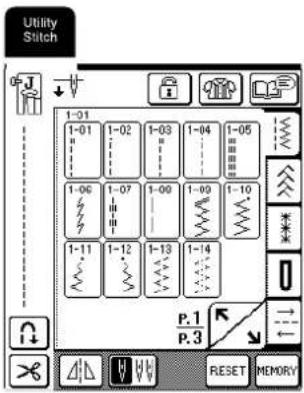 Utility Stitch 1-01 1-02 1-03 1-04 1-05 1-06 1-07 1-08 1-09 1-10 1-11 1-12 1-13 1-14 P.1 P.3 RESET MEMORY