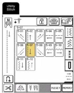 Utility Stitch N 5-07 5-01 5-02 5-03 5-04 5-05 5-06 5-07 5-08 5-09 5-10 5-11 5-12 RESET MEMORY
