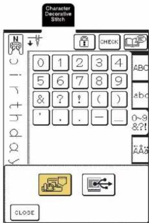 Character Decorative Stitch N CHECK 0 1 2 3 4 5 6 7 8 9 & ? ! ( ) ' . . - _ ABC abc 0~9 &?! Aa CLOSE