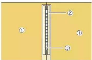 Diagram of a vertical structure with numbered components, likely representing a mechanical or structural assembly.