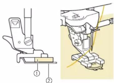 Technical diagram showing mechanical assembly with labeled parts, including a numbered component and a close-up view of the component.