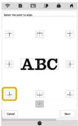 Select the point to align. ABC Cancel Next