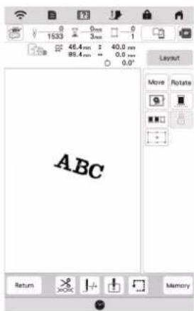 1533 46.4 mm 89.4 mm ABC 0 0 mm 3 mm 40.0 mm 0.0 mm 0.0' Layout Move Rotate Return Memory