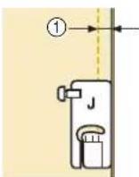 BABY LOCK Altair 2 - Align the edge of the fabric with the edge of the presser foot, and start sewing. - 1